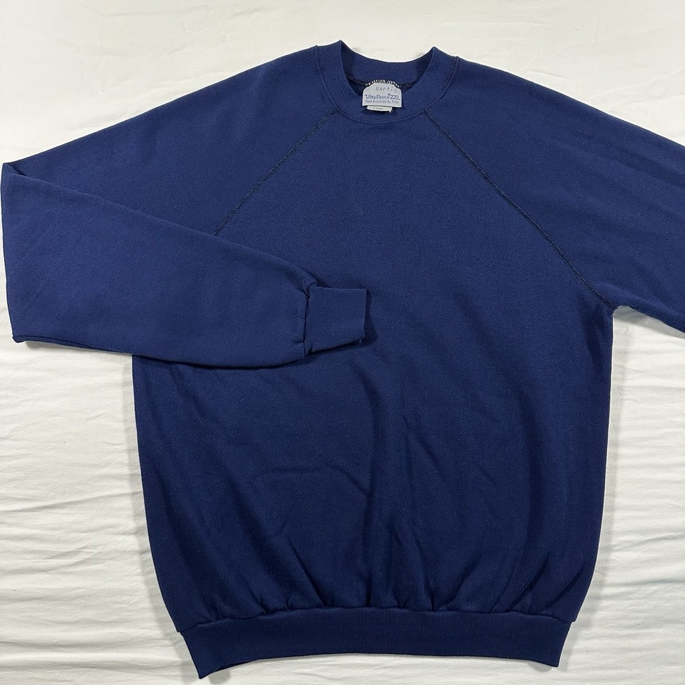 Vintage Tultex Large Navy Ultra Fleece 220 Cotton‎ Blend Blank Sweatshirt USA
